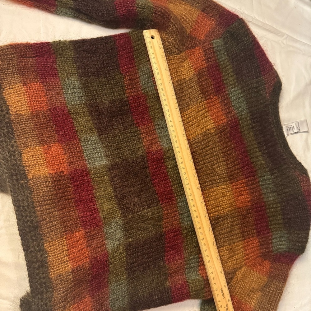 HAND KNIT …Talbots Autumn Tones Plaid Cardigan. Perfect condition - Picture 7 of 11